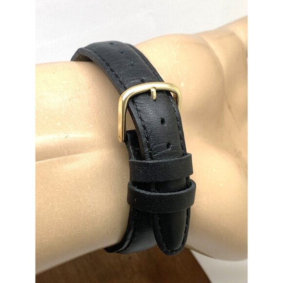 Timex Men's Watch T2H291 Quartz Indiglo Gold White Dial Black Leather Band 35mm - Picture 10 of 14